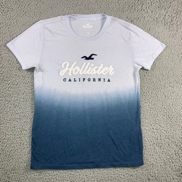 Hollister T Shirt Men XS Short Sleeve Crew Neck Ombre Tee Y2K Preppy Classic - Picture 1 of 7
